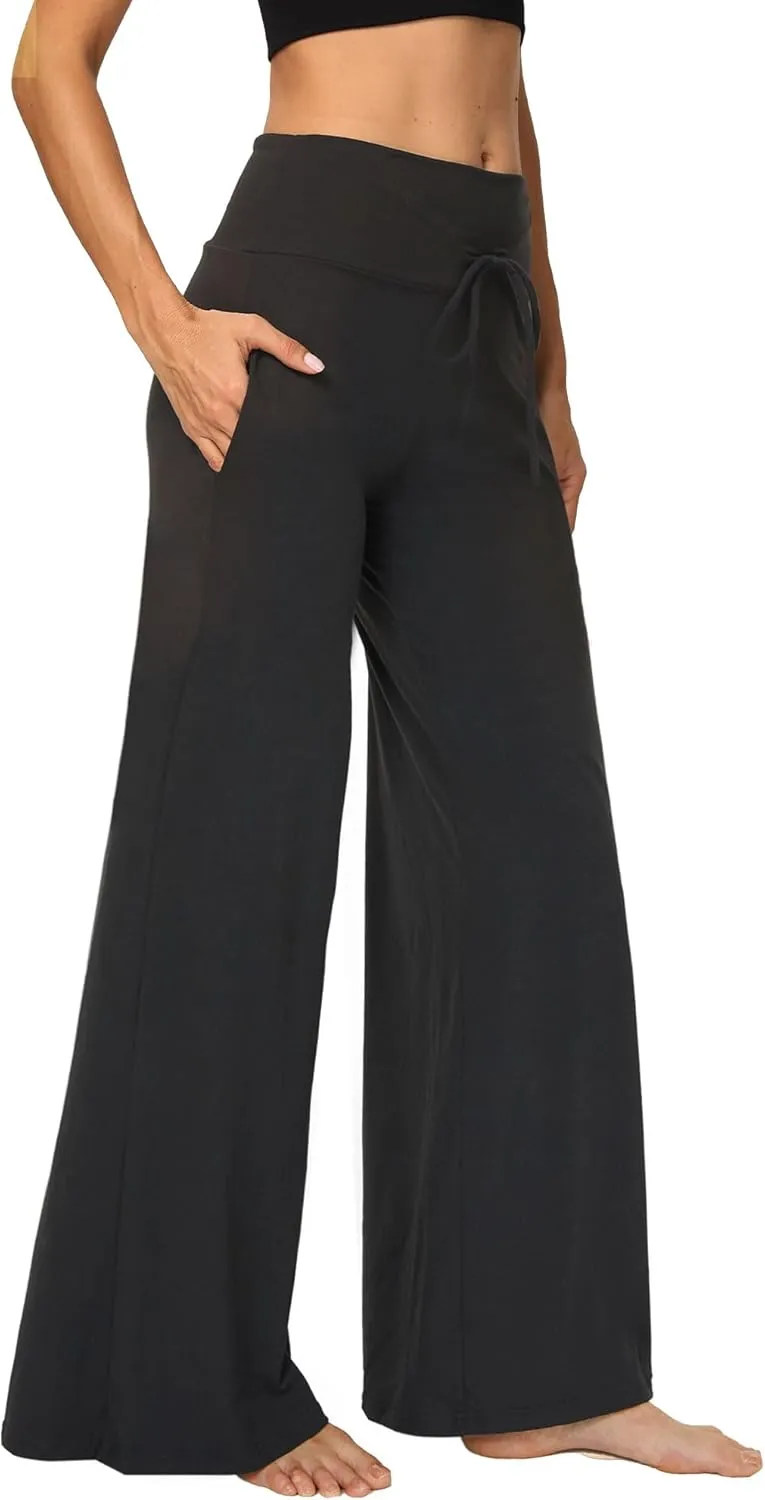 1/3 Pack Wide Leg Yoga Pants for Women, Comfy Lounge Pajama Sweatpants Loose Causal Palazzo with Pockets