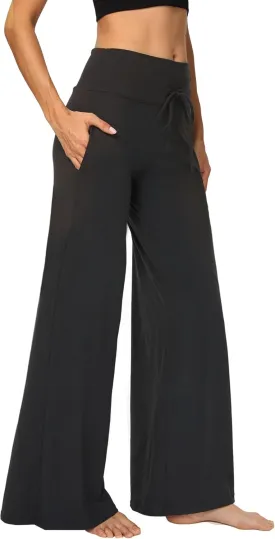 1/3 Pack Wide Leg Yoga Pants for Women, Comfy Lounge Pajama Sweatpants Loose Causal Palazzo with Pockets
