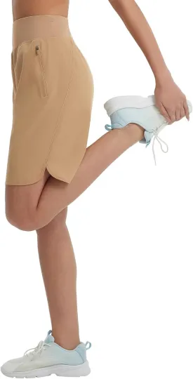 baleaf Women's Bermuda Long Shorts 9" Knee Length Athletic Running Shorts with Zip Pockets Stretch Loose Summer UPF 50 