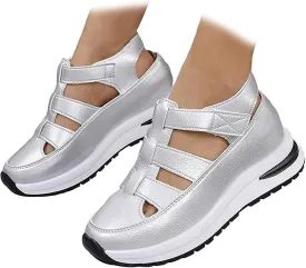 Bootara Shoes Women - Arch Support, Bootara Women's Plus Size Hollow-Out Casual Sandals, Closed Toe Platform Height