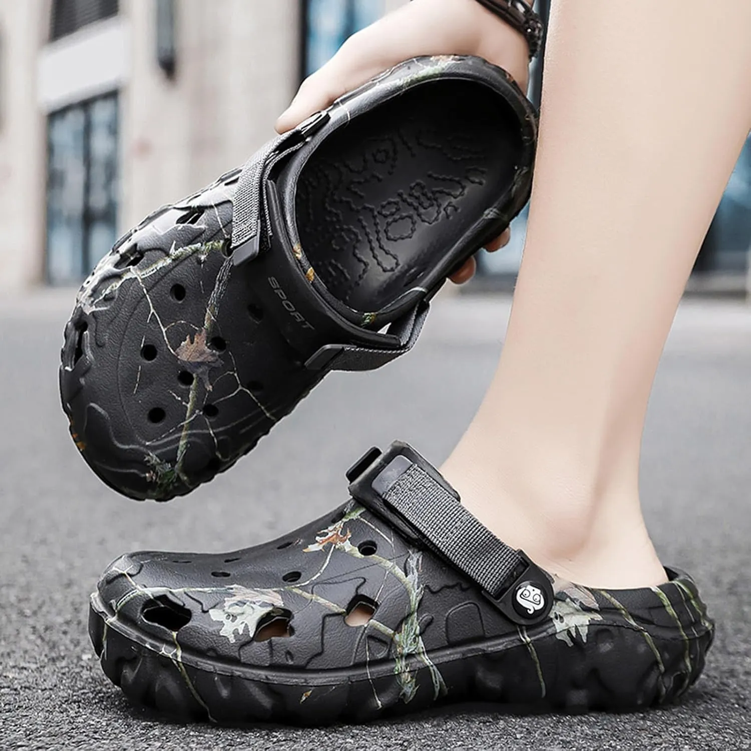 CERYTHRINA Men??s Clogs Garden Shoes: Sandals ?C Camo Lightweight Home Slippers - Non-Slip Athletic Walking Shoes for Teens & Adults (18?C35)