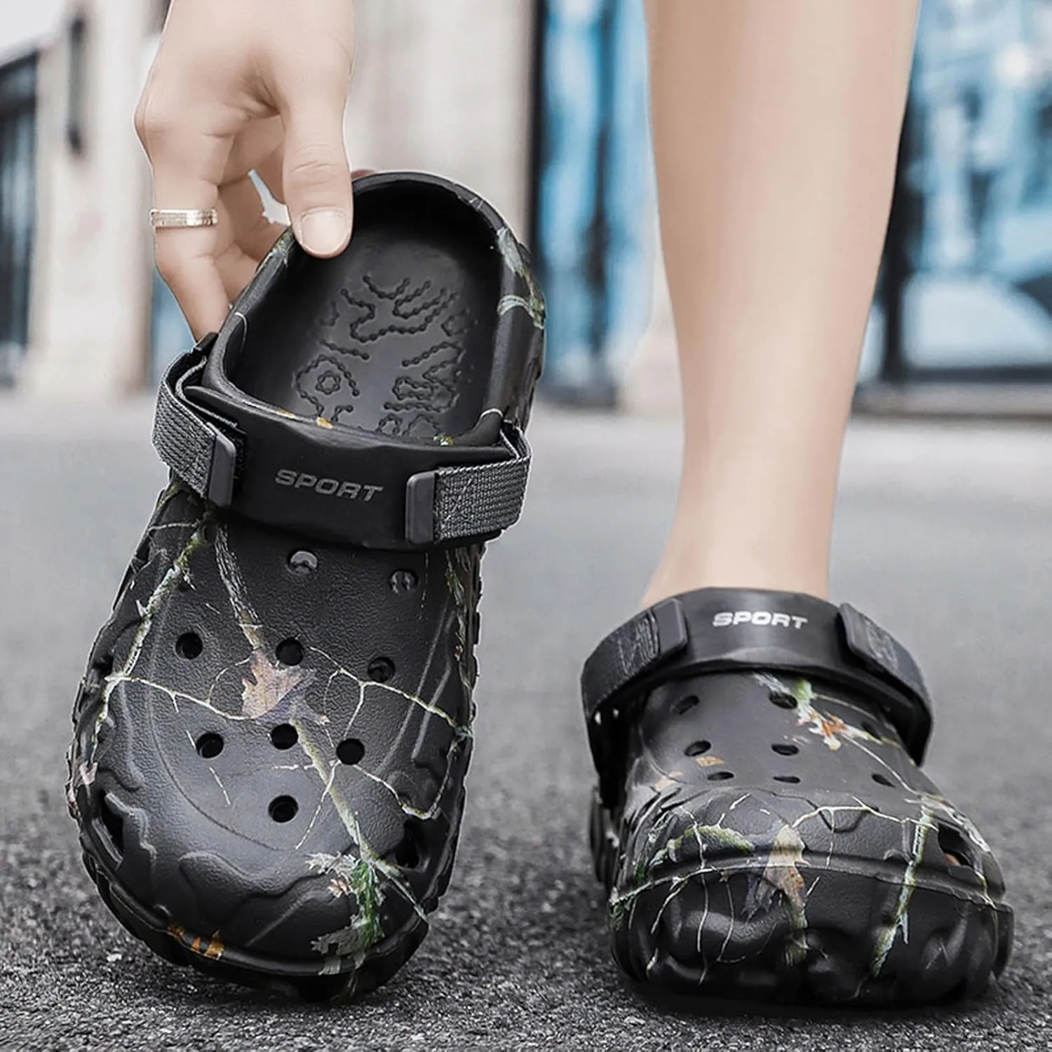CERYTHRINA Men??s Clogs Garden Shoes: Sandals ?C Camo Lightweight Home Slippers - Non-Slip Athletic Walking Shoes for Teens & Adults (18?C35)
