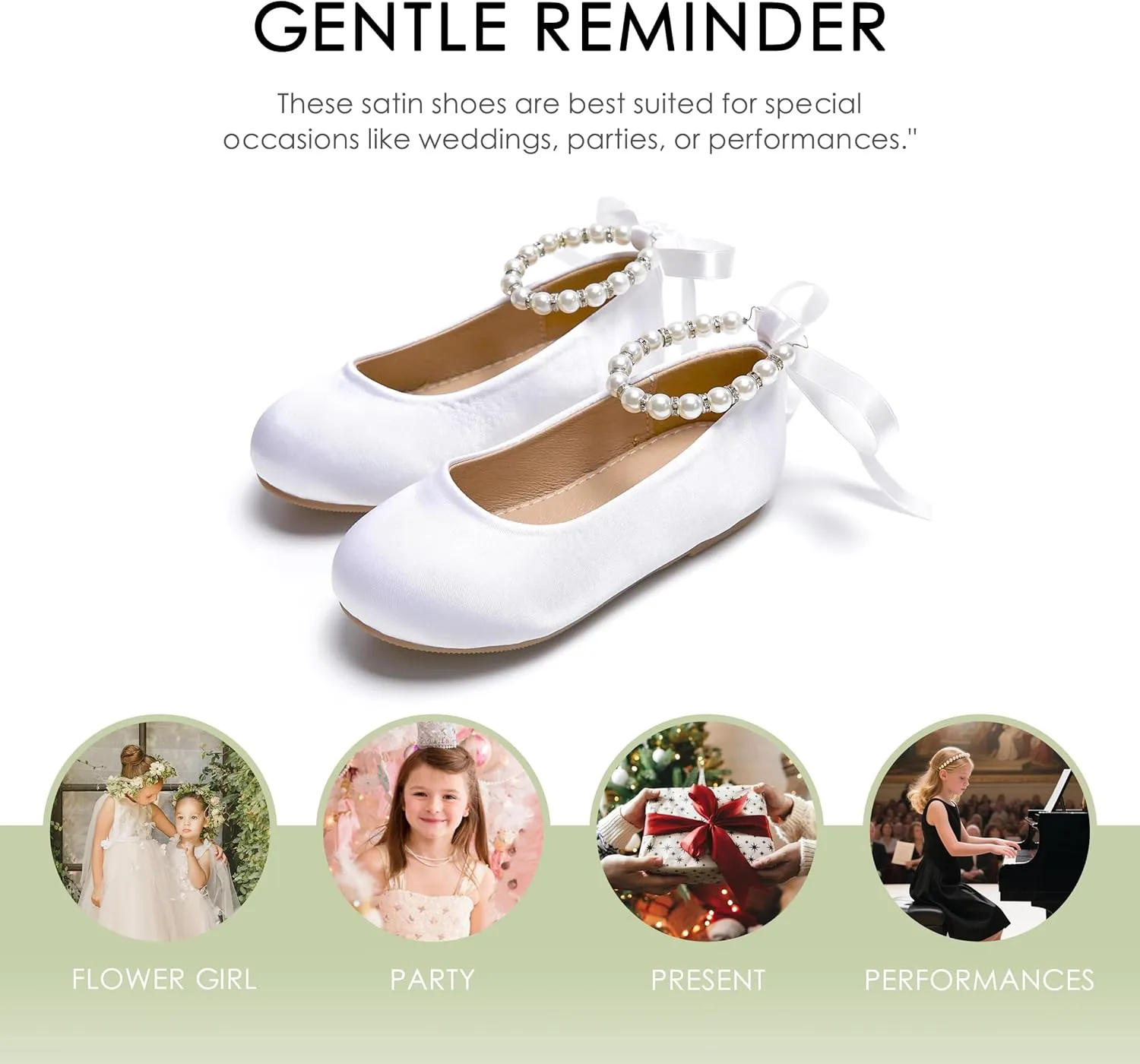 Felix & Flora Girls Toddler Little Ballet Shoes - Flower Girls Mary Jane Flats Dress Shoes Party Wedding