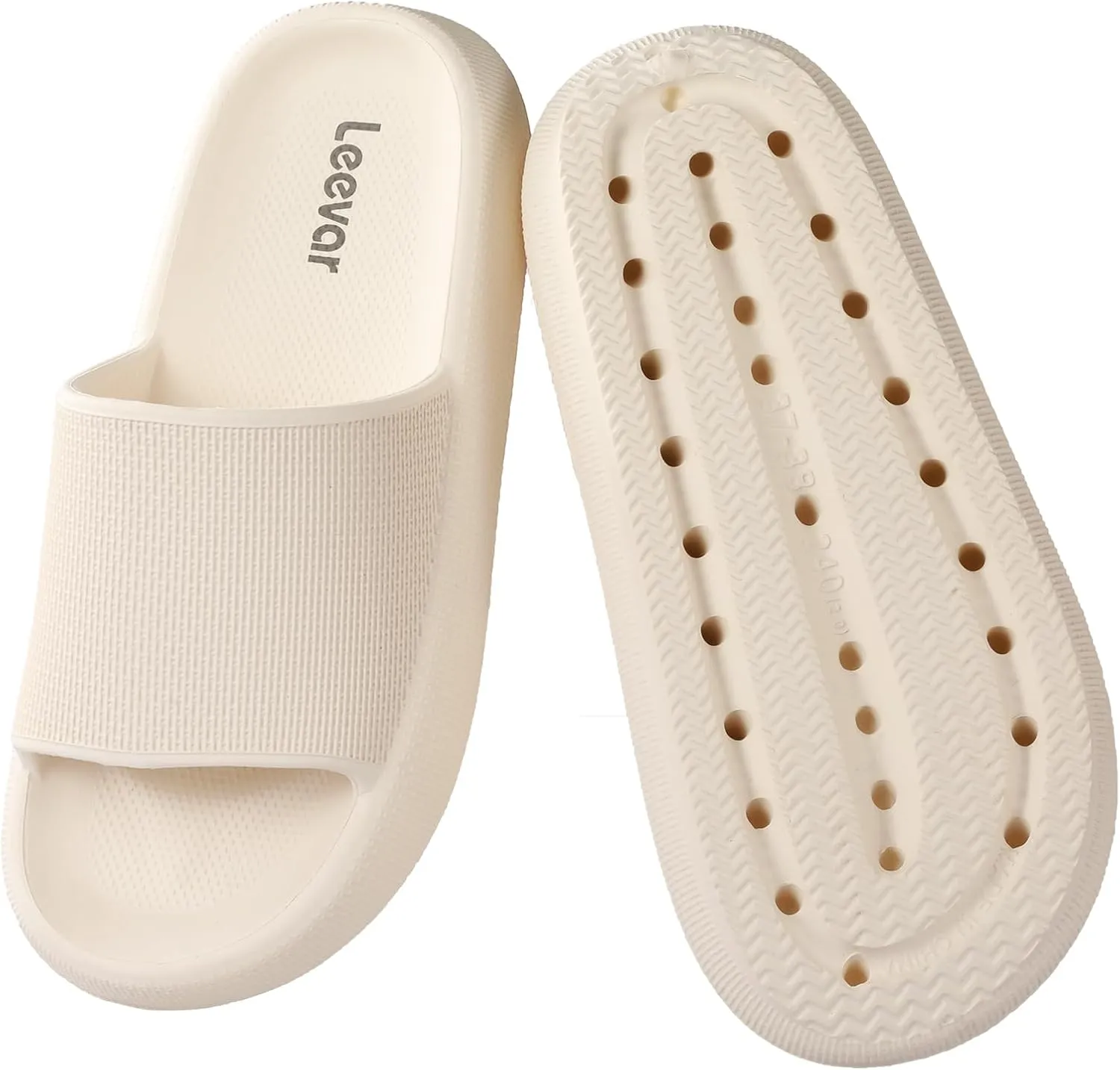 Leevar Cloud Slides for Women and Men - Soft, Comfy, Relax Cloud Slippers, Thick Sole, Non-slip Slides for Men, Easy to Clean, Shower, Swimming, Beach, Indoor and Outdoor Slides for Men