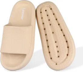 Leevar Cloud Slides for Women and Men - Soft, Comfy, Relax Cloud Slippers, Thick Sole, Non-slip Slides for Men, Easy to Clean, Shower, Swimming, Beach, Indoor and Outdoor Slides for Men