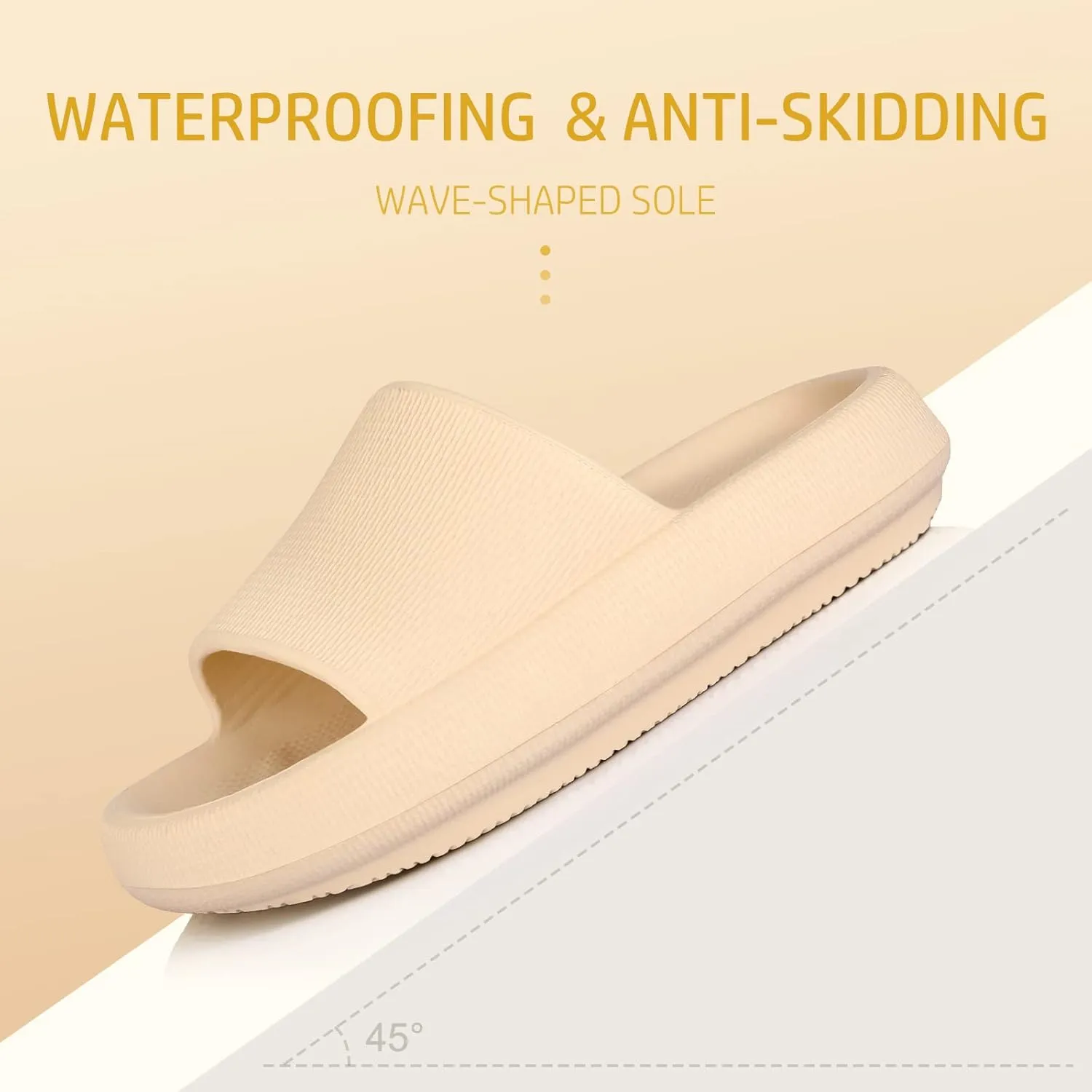 Leevar Cloud Slides for Women and Men - Soft, Comfy, Relax Cloud Slippers, Thick Sole, Non-slip Slides for Men, Easy to Clean, Shower, Swimming, Beach, Indoor and Outdoor Slides for Men