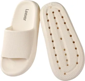 Leevar Cloud Slides for Women and Men - Soft, Comfy, Relax Cloud Slippers, Thick Sole, Non-slip Slides for Men, Easy to Clean, Shower, Swimming, Beach, Indoor and Outdoor Slides for Men