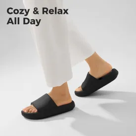 Leevar Cloud Slides for Women and Men - Soft, Comfy, Relax Cloud Slippers, Thick Sole, Non-slip Slides for Men, Easy to Clean, Shower, Swimming, Beach, Indoor and Outdoor Slides for Men