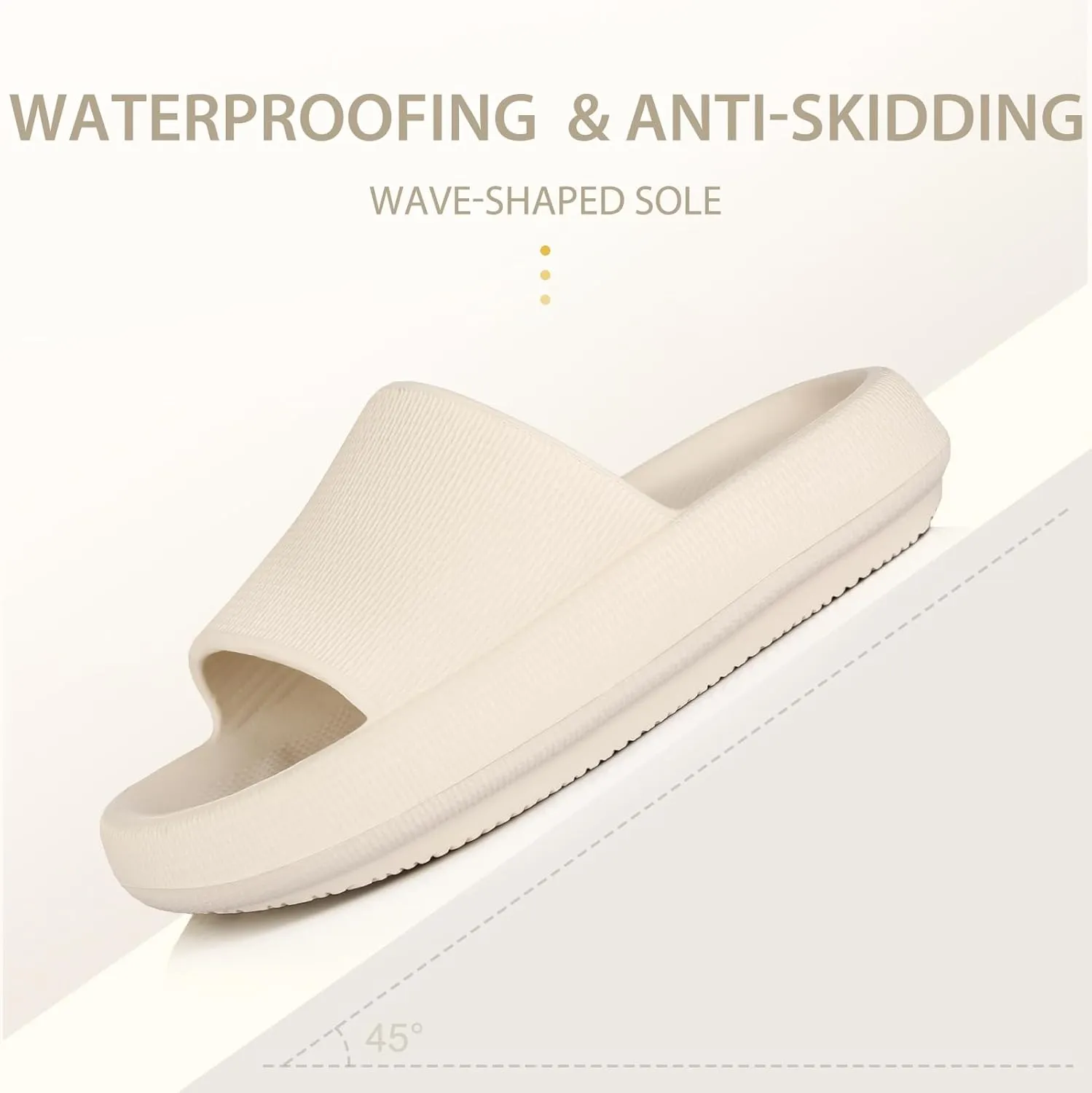 Leevar Cloud Slides for Women and Men - Soft, Comfy, Relax Cloud Slippers, Thick Sole, Non-slip Slides for Men, Easy to Clean, Shower, Swimming, Beach, Indoor and Outdoor Slides for Men