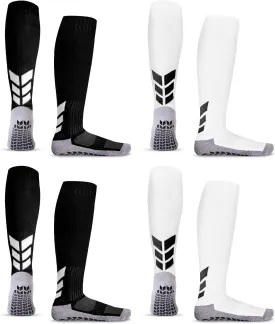 MENDENG Knee High Non-Slip Soccer Socks for Men & Women - Football, Basketball, Hockey Sports Grip Socks