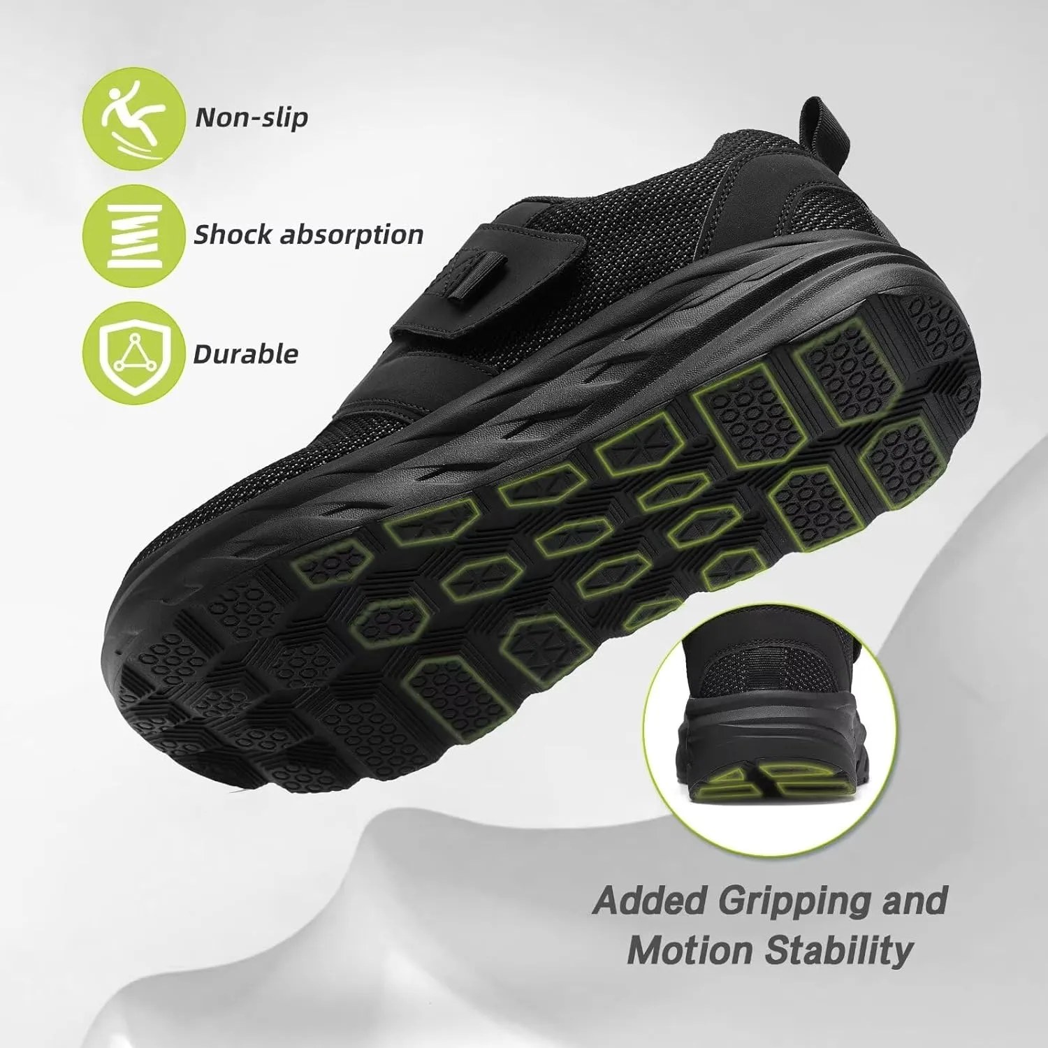 OrthoComfoot Men's Orthopedic Diabetic Wide Walking Shoes: Comfortable Cushion Arch Support Plantar Fasciitis Sneakers, Orthotic High Arch Swollen Feet Adjustable Work Shoes for Ankle and Heel Pain