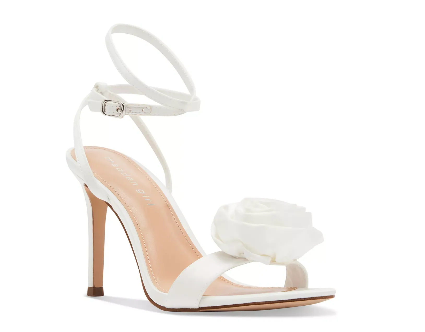 Rounded Toe Rosette Stiletto Heel