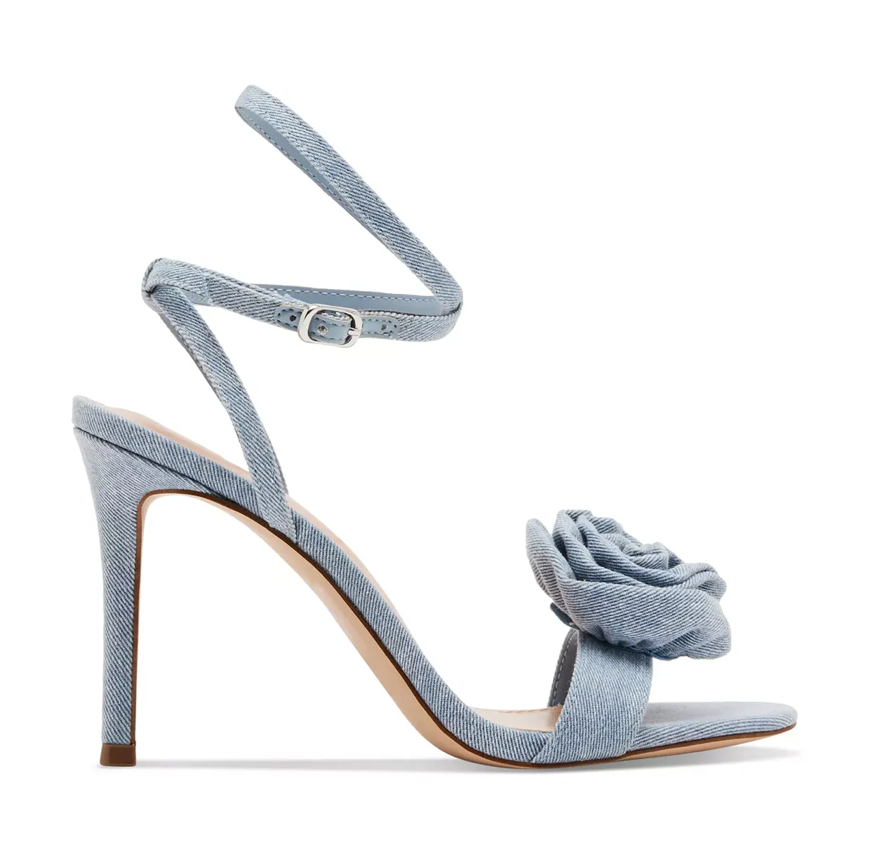 Rounded Toe Rosette Stiletto Heel