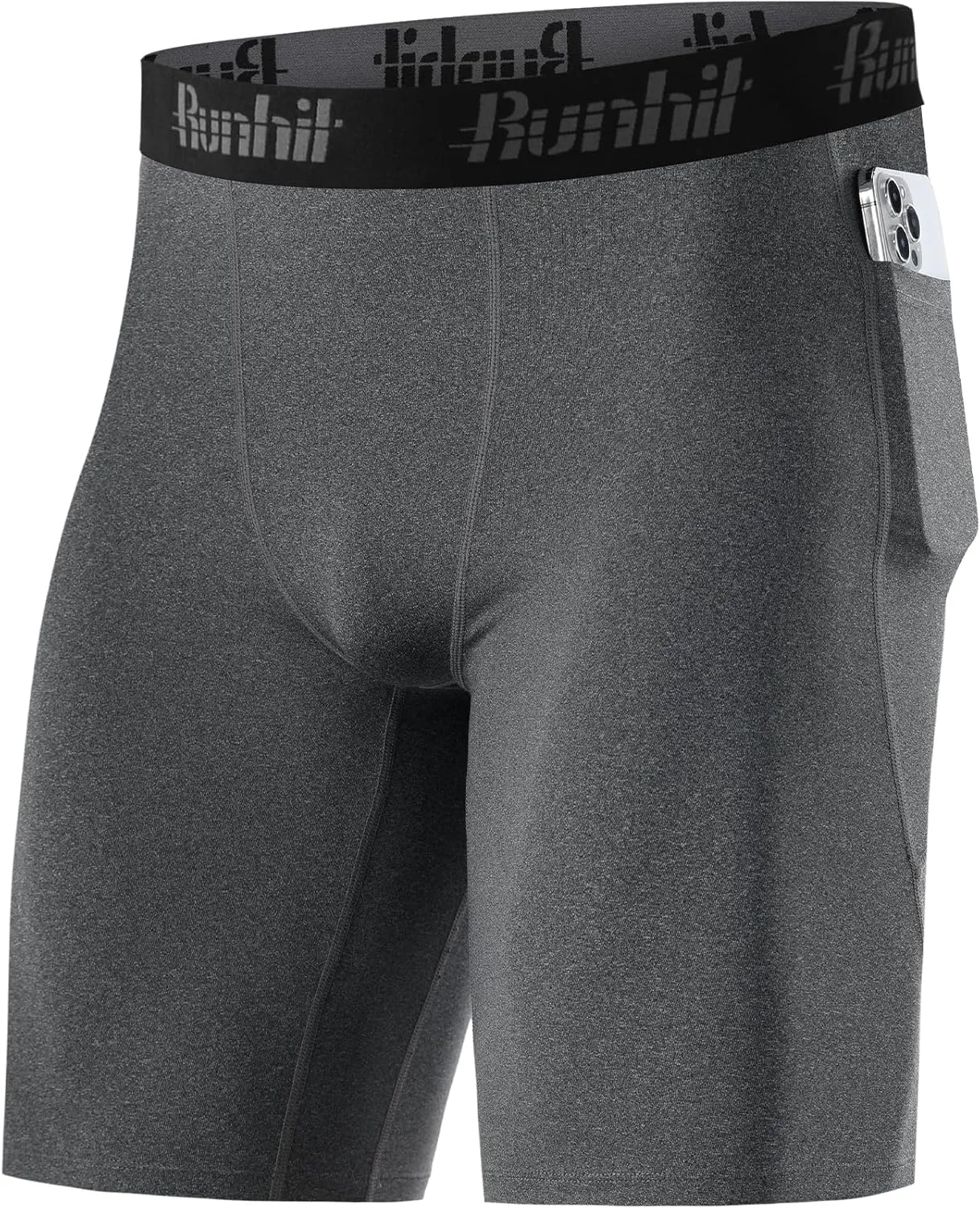 Runhit Men's Compression Shorts with Pockets ?C 9" Performance Athletic Shorts for Workouts Sports Running Spandex Underwear