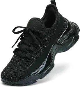 Running Shoes for Women Fashion Rhinestone Sneakers Womens Walking Shoes Comfortable Chunky Ladies Tennis Shoe