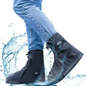 Waterproof Shoe Covers for Rain & Snow, Non-Slip Reusable Overshoes with Zipper  Durable Shoe Protectors for Hiking, Cycling, Outdoor Activities,Rain Boots for Men, Women & Kids